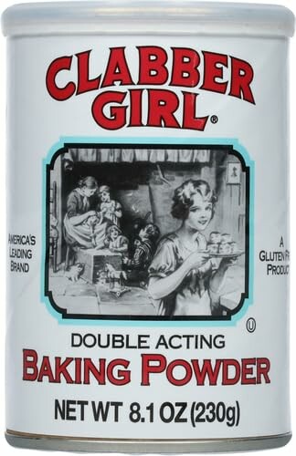 Clabber Girl Baking Powder can with vintage design