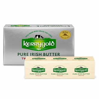 Kerrygold Pure Irish Butter packaging with one box and one stick of butter.