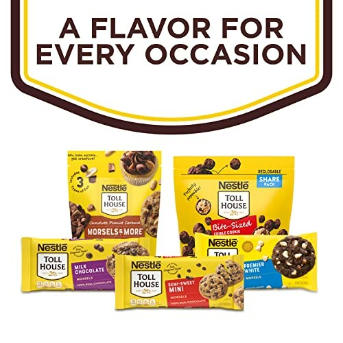 Nestle Toll House cookie varieties with packaging.