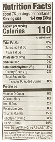 Nutrition facts label showing serving size, calories, and nutrient information.