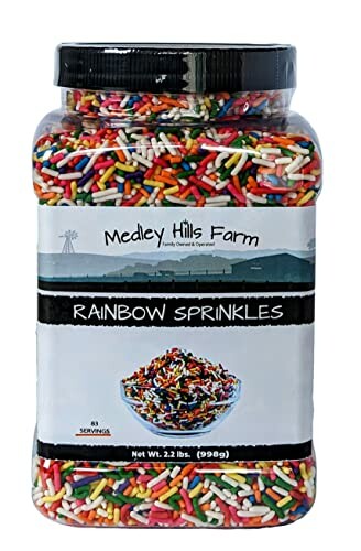 Medley Hills Farm Rainbow Sprinkles container