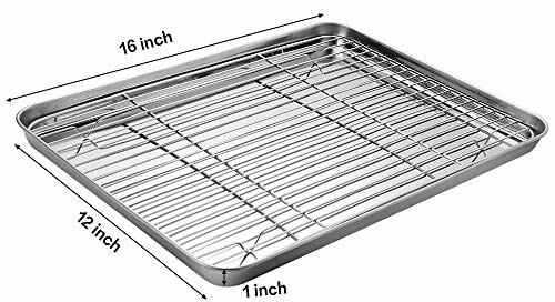 Stainless steel baking rack with dimensions 16x12 inches