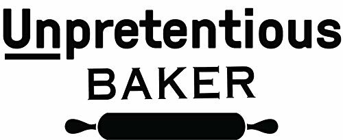 Logo with text 'Unpretentious Baker' and rolling pin