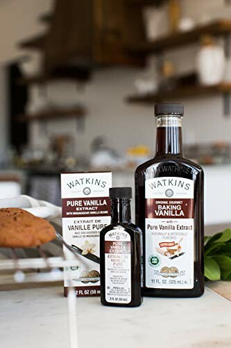 Watkins vanilla extract bottles in a kitchen setting